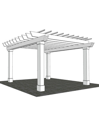 16' Traditional Free Standing PVC Pergola Kit