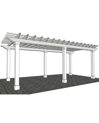 12' x 24' Traditional Free Standing PVC Pergola Kit