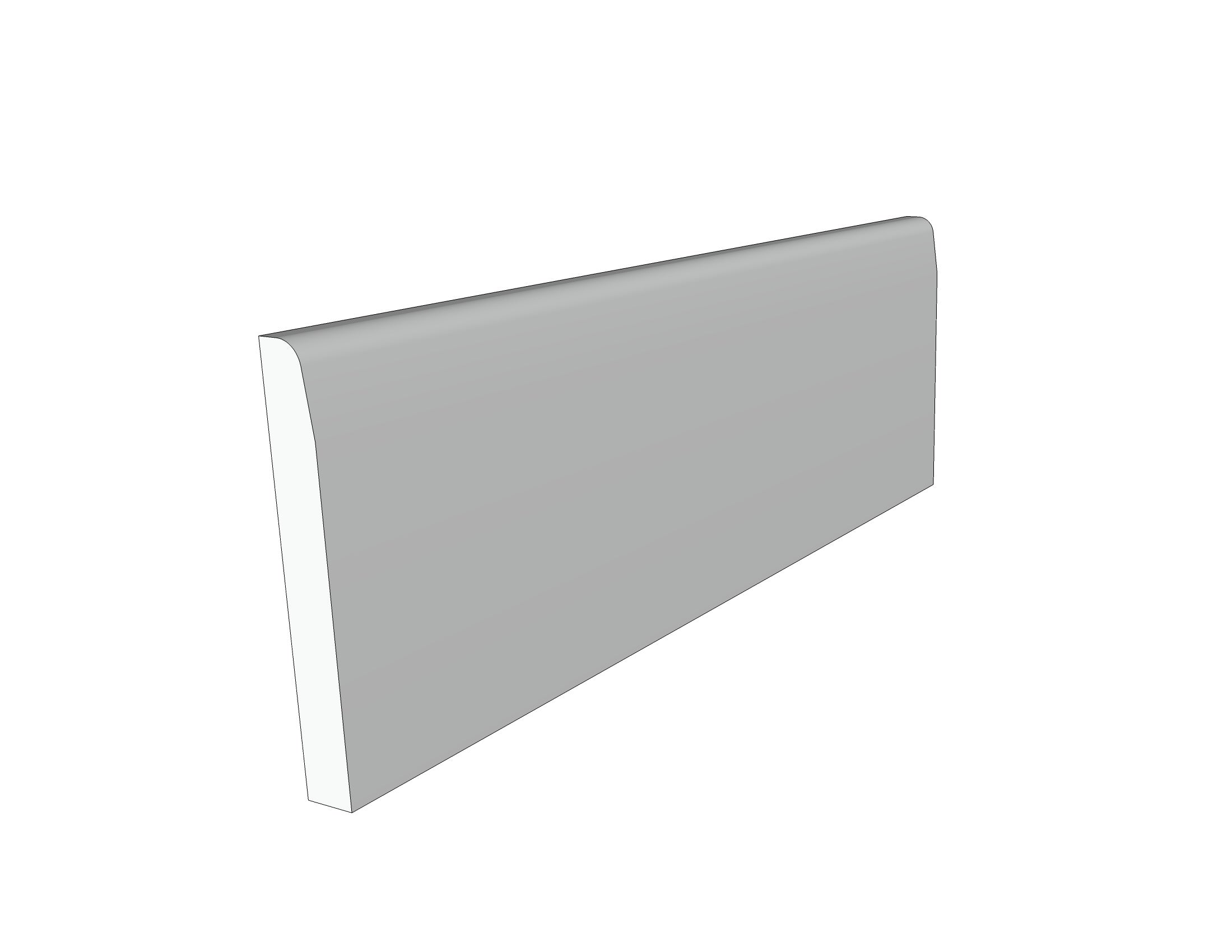 5” x ⅝” Cellular PVC Beveled Baseboard – Elite Trimworks Corp.