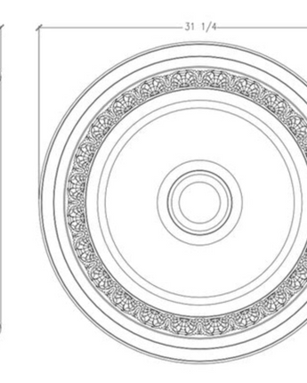 Large Egg & Dart Ceiling Medallion 30"