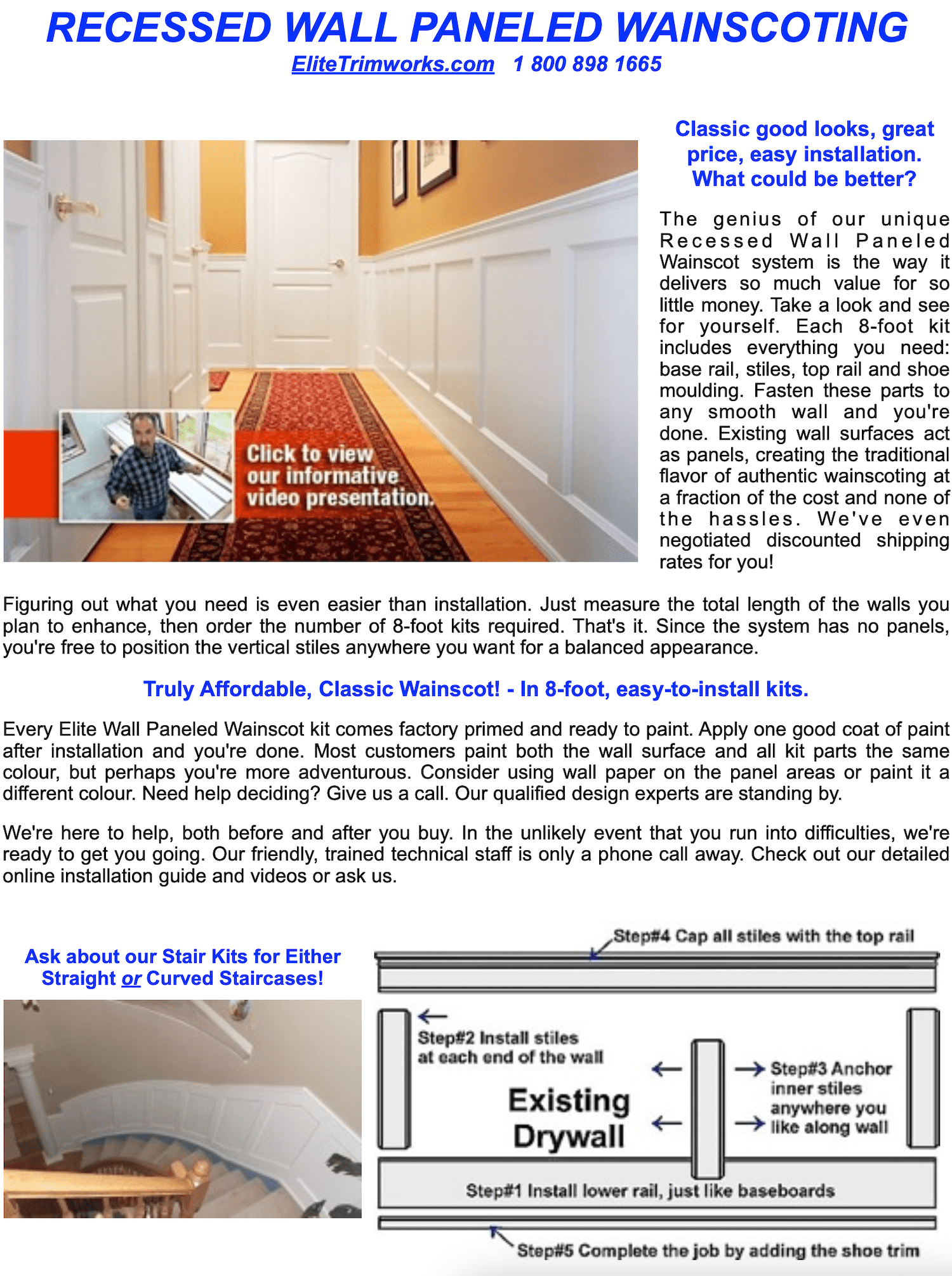 Recessed Paneled Wainscoting Sample – Elite Trimworks Corp.