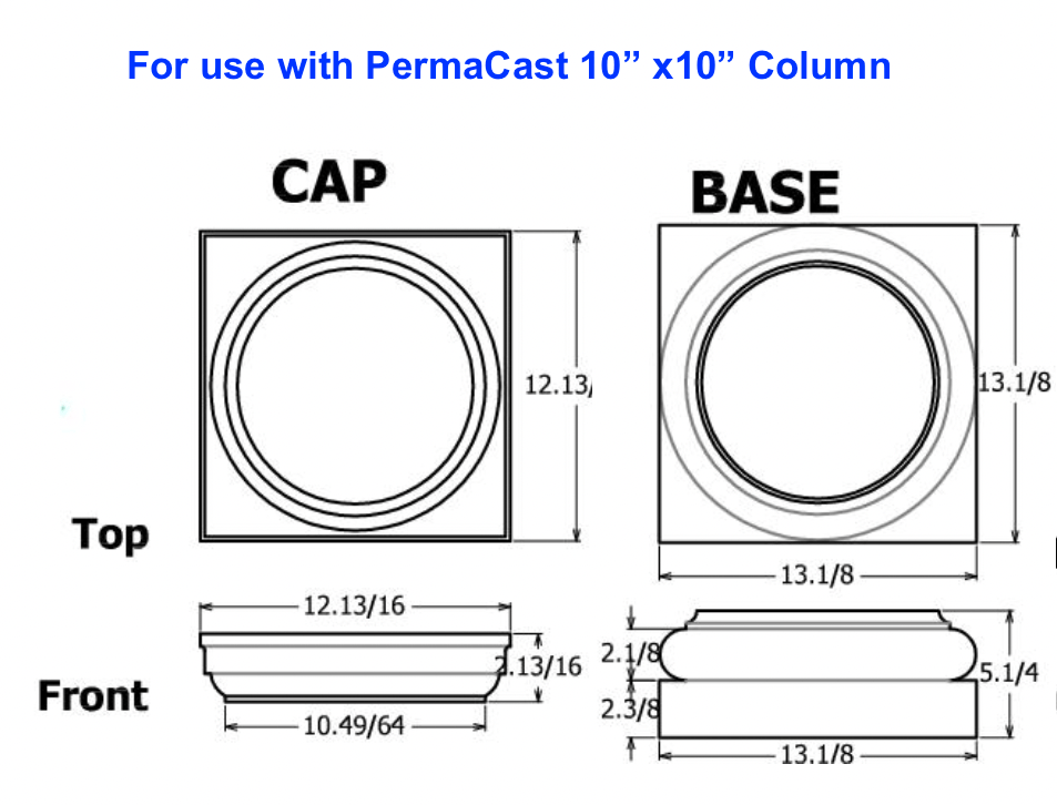 HB&G Round, Non-Tapered Capital and Base Set – Elite Trimworks Corp.