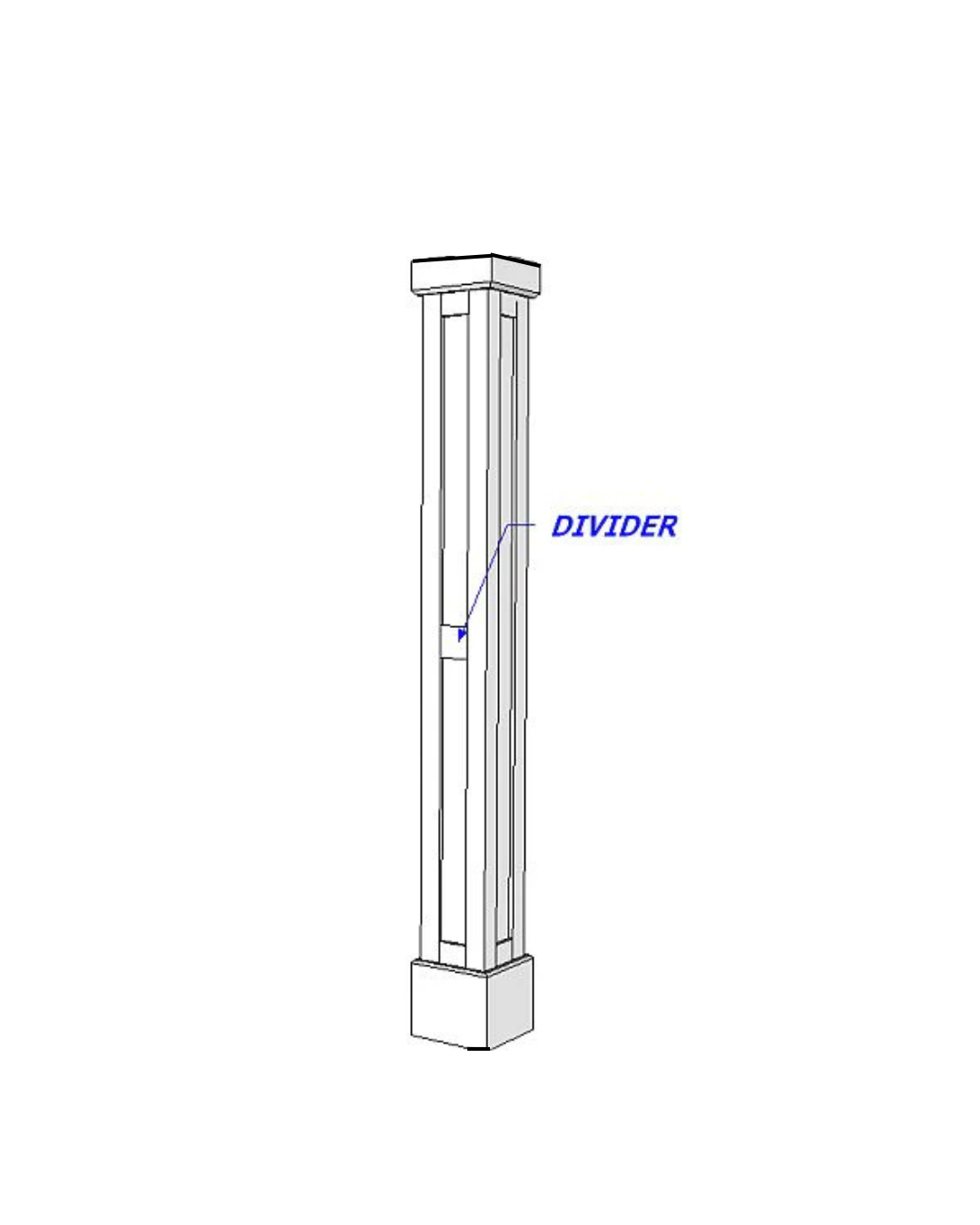 Divider for Shaker Paneled Column – Elite Trimworks Corp.