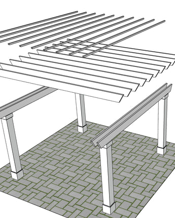 16' Traditional Free Standing PVC Pergola Kit