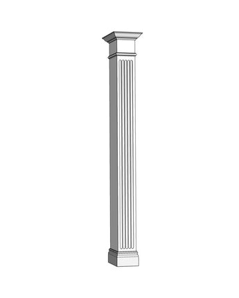 Simple Square Column Interior Columns - Decorative Wood Columns – Elite Trimworks Corp.