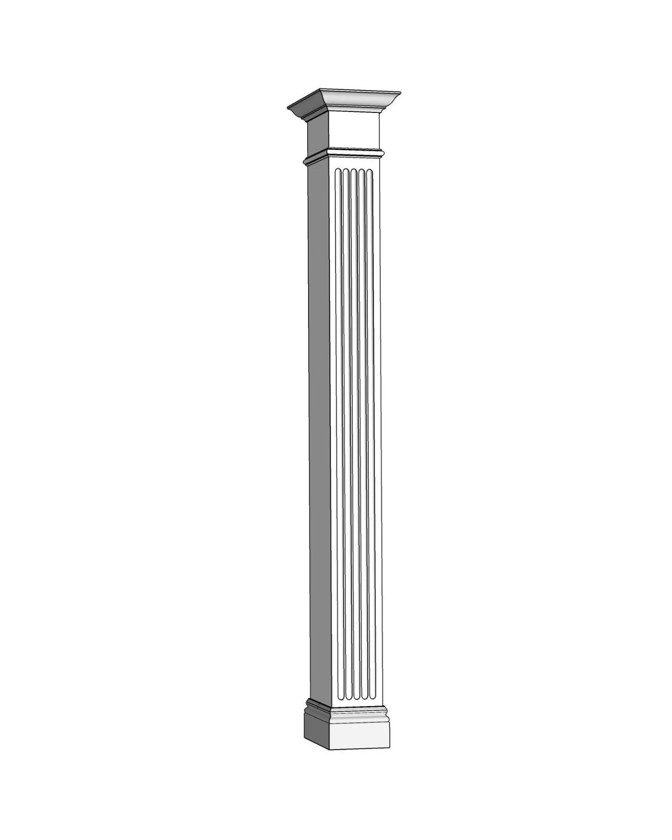 Ca Column Fluted Square, Wood Column – Elite Trimworks Corp.