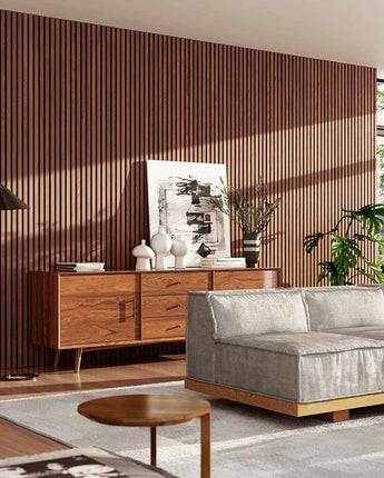 Walnut Slat Wall Panels - Natural Finish