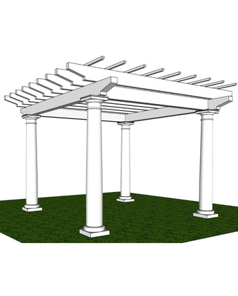 16' Modern Free-Standing PVC Pergola Kit