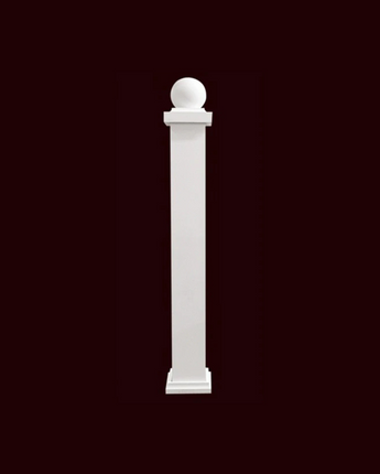 Newel Post with Top Ball, 6”