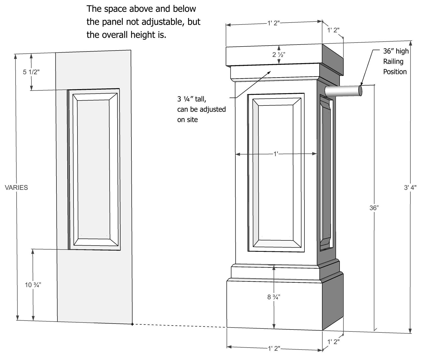 Pedestal Column Wrap | Raised Panel – Elite Trimworks Corp.