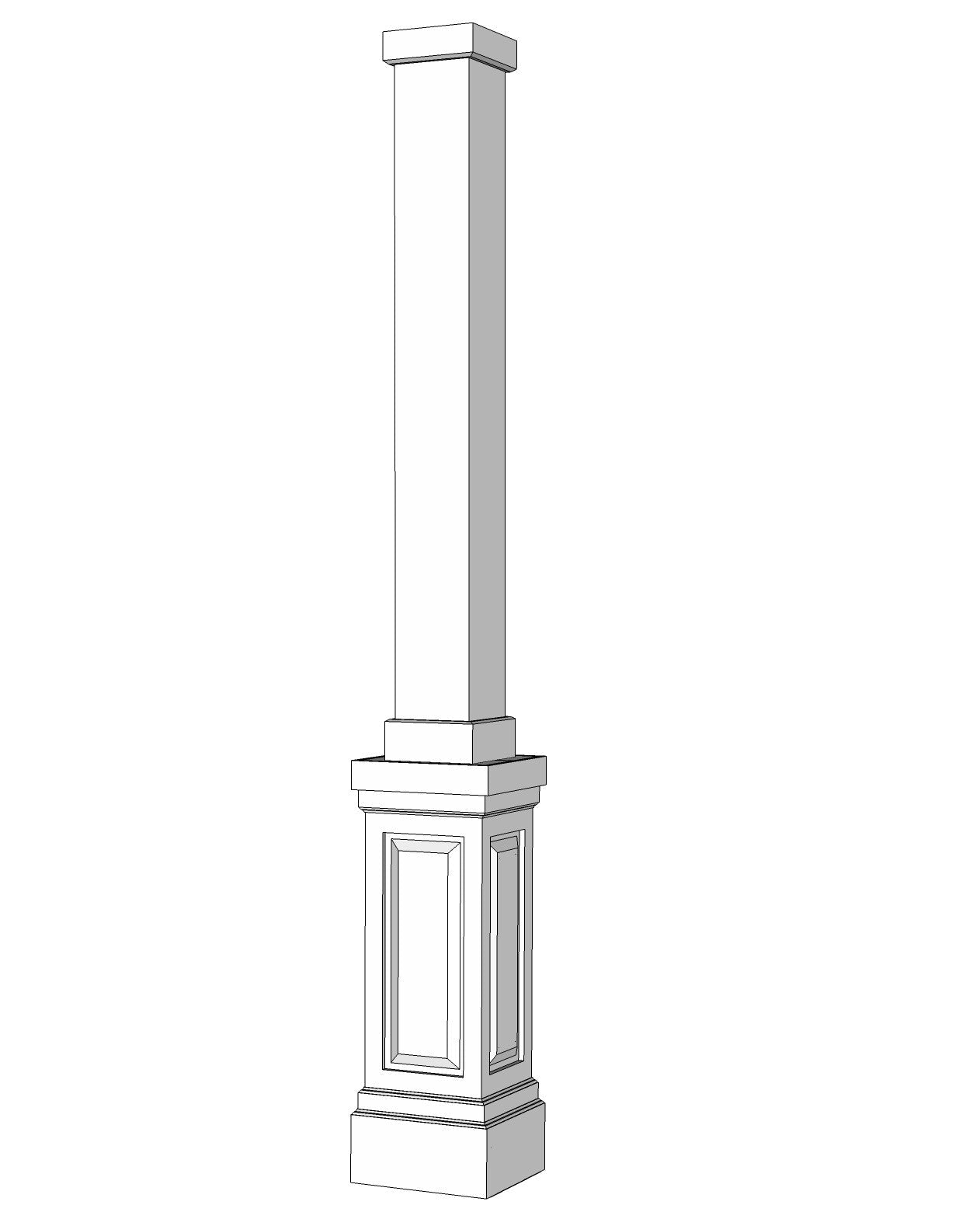 Pedestal Column Wrap | Raised Panel – Elite Trimworks Corp.