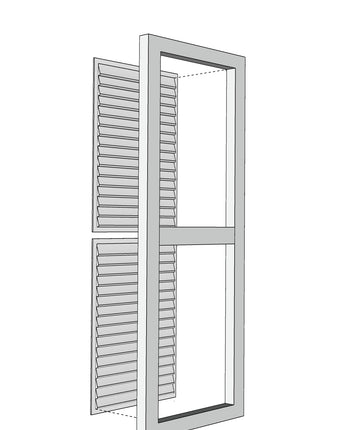 Premier Faux Louvered Shutter (Pair)- Three Equal Panels