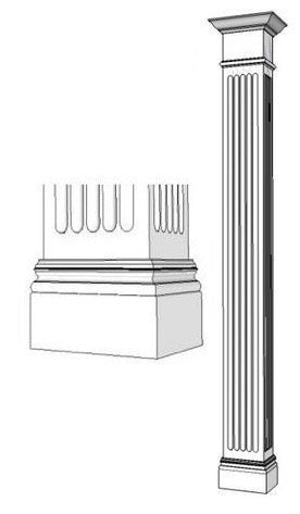 Simple Square Column Fluted Square, Wood Column – Elite Trimworks Corp.