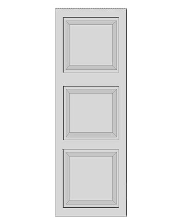 Contractor RAISED Paneled Shutters - PVC (Pair)- Three Equal Panels