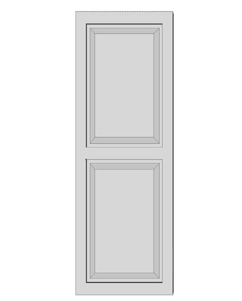 Contractor RAISED Paneled Shutters - PVC (Pair)- Two Equal Panels